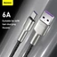 Cáp dữ liệu Baseus 6A USB sang Type-C 66W USB-C Sạc nhanh cho Huawei Mate 40 Pro P30 Pro Hỗ trợ truyền dữ liệu 480Mbps