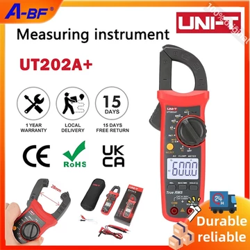 Uni-t UT202A + Đồng hồ vạn năng kỹ thuật số Đồng hồ kiểm tra kỹ thuật số AC DC Đồng hồ kẹp điện áp Đồng hồ vạn năng True RMS 400-600A Phạm vi tự động Vôn kế Thử nghiệm điện trở LED NCV