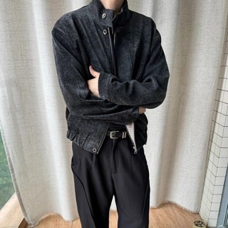 Áo khoác nam ESEA Áo khoác nam thời trang kiểu Mỹ cổ điển dáng rộng họa tiết hạt dọc houndstooth Áo khoác Harrington