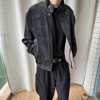 Áo khoác nam ESEA Áo khoác nam thời trang kiểu Mỹ cổ điển dáng rộng họa tiết hạt dọc houndstooth Áo khoác Harrington