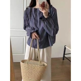 Áo sơ mi dài tay nữ dáng rộng phong cách Hàn Quốc