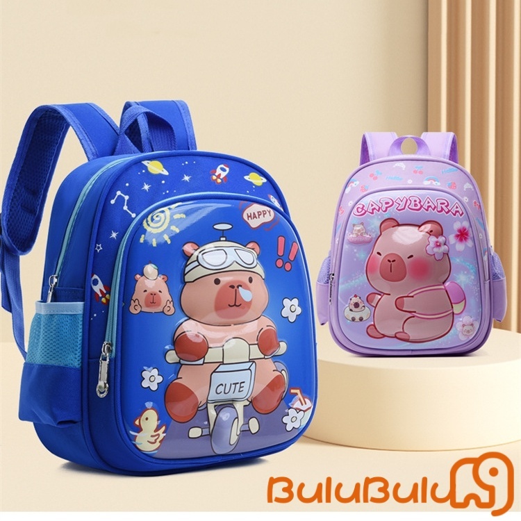 Ba Lô Mẫu Giáo Bé Gái Bé Trai Kawaii Hoạt Hình Capybara Túi Đi Học Thoáng Khí Cho Sở Thú, Cắm Trại, Đi Chơi 3-6 Tuổi