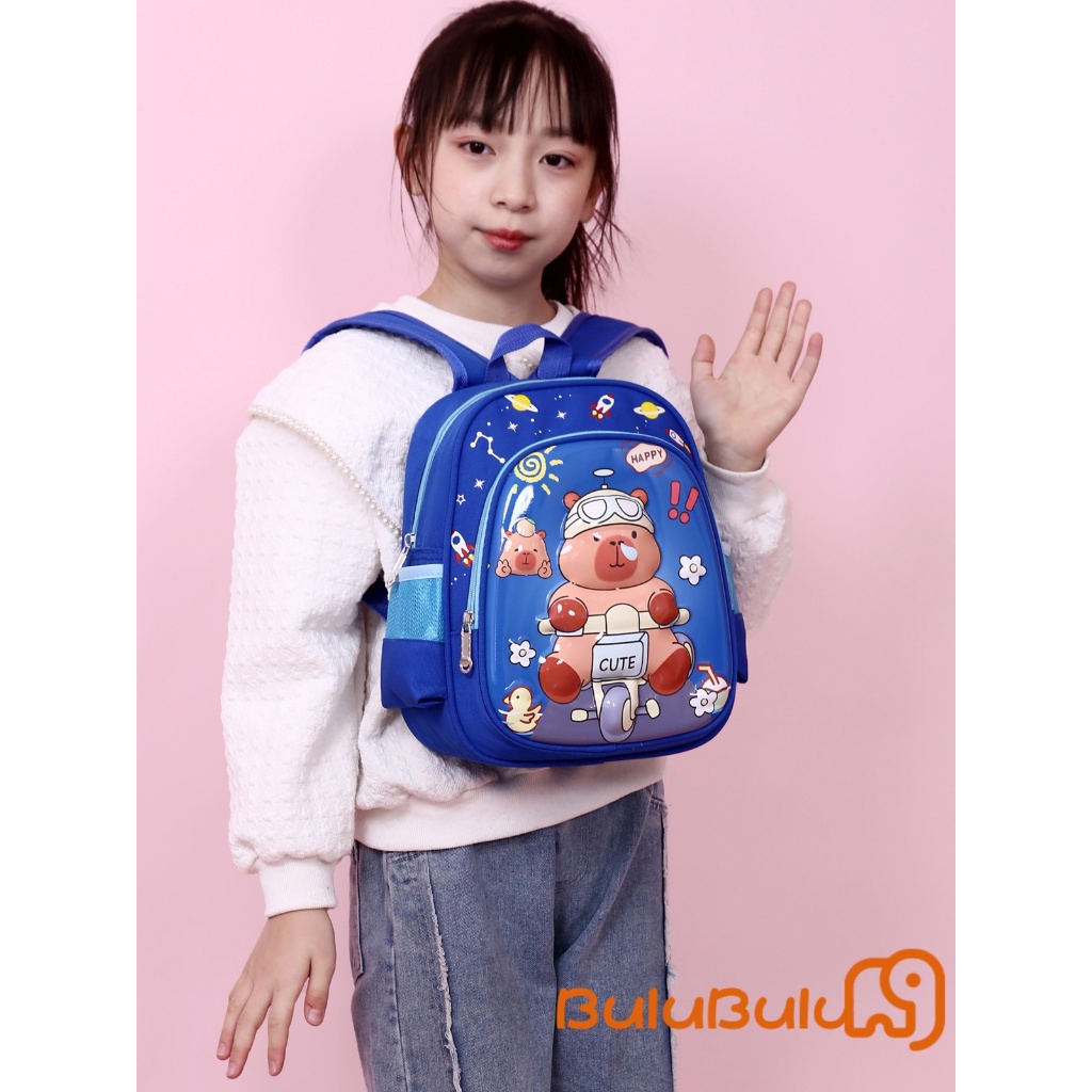 Ba Lô Mẫu Giáo Bé Gái Bé Trai Kawaii Hoạt Hình Capybara Túi Đi Học Thoáng Khí Cho Sở Thú, Cắm Trại, Đi Chơi 3-6 Tuổi