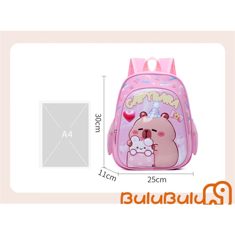 Ba Lô Mẫu Giáo Bé Gái Bé Trai Kawaii Hoạt Hình Capybara Túi Đi Học Thoáng Khí Cho Sở Thú, Cắm Trại, Đi Chơi 3-6 Tuổi