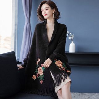 Khăn choàng Cashmere thêu ASDFGER, Khăn choàng ấm áp mùa thu đông, Chăn Hijab Pashmina thời trang nữ