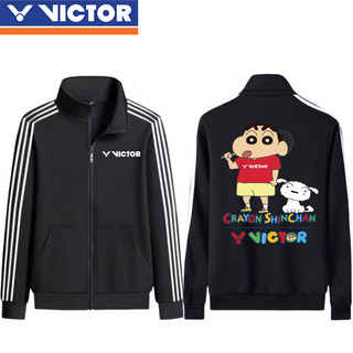 Áo Sơ Mi Cầu Lông Victor 2024 Phong Cách Mới Áo Cầu Lông Thu Đông Áo Khoác Dài Tay Nam Nữ Quốc Gia Cầu Lông Giải Thưởng Áo Khoác Trẻ Em
