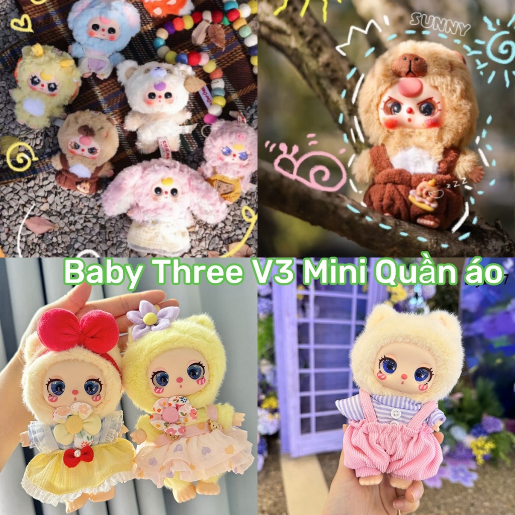 Baby three V3 Mini Búp bê trang điểm đồ chơi phụ kiện phim hoạt hình ...