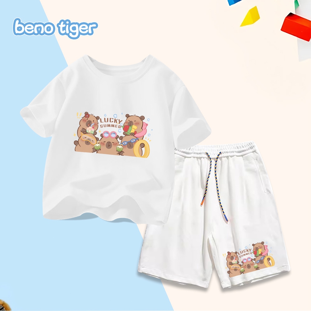 Bộ đồ trẻ em BenoTiger với họa tiết dễ thương - Chất vải cotton mềm mại, thoáng mát, phù hợp với nhiều kích cỡ cho bé.