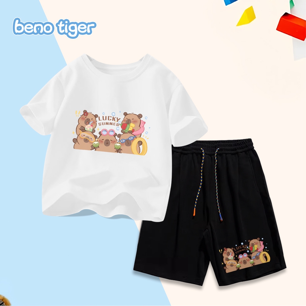 Bộ đồ trẻ em BenoTiger với họa tiết dễ thương - Chất vải cotton mềm mại, thoáng mát, phù hợp với nhiều kích cỡ cho bé.