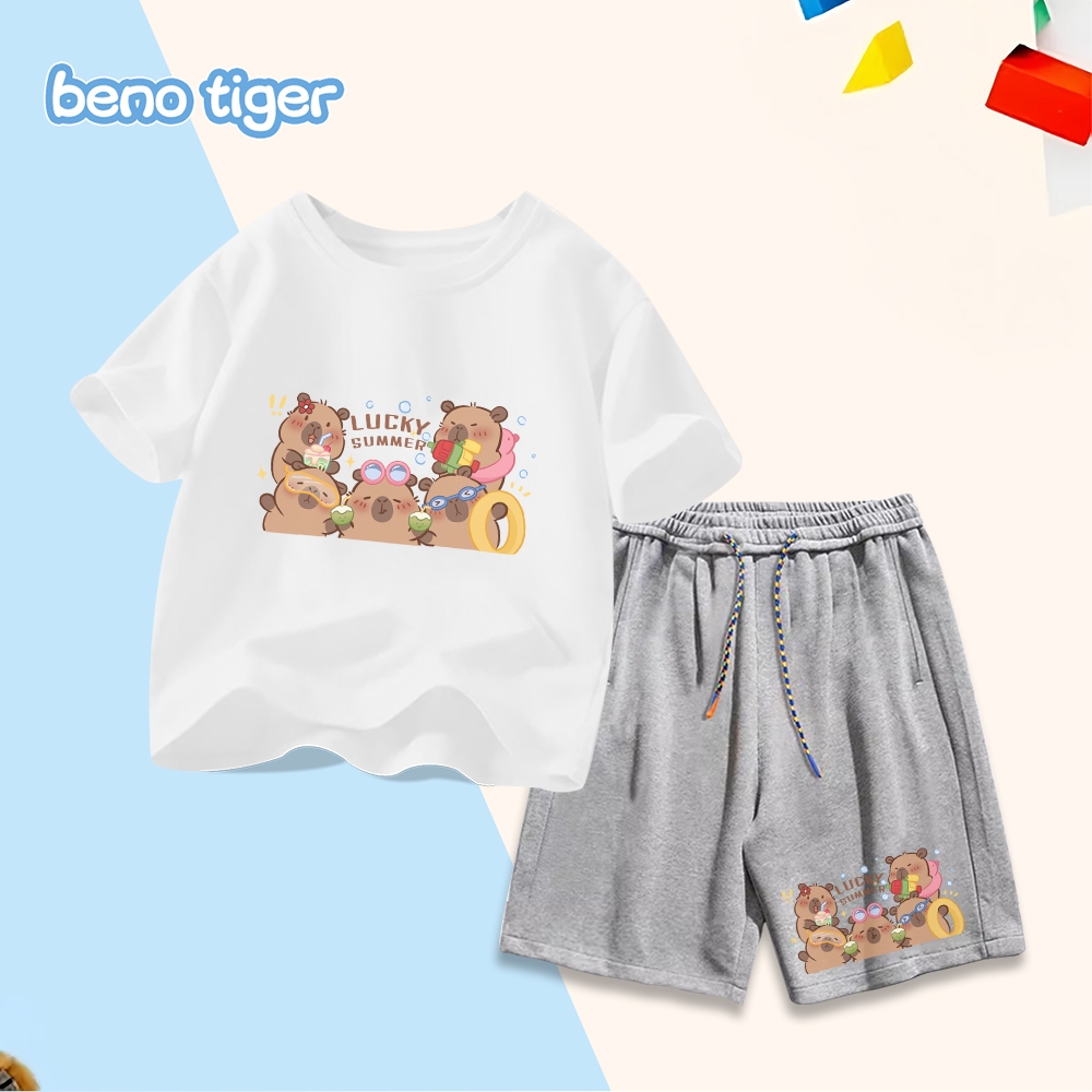 Bộ đồ trẻ em BenoTiger với họa tiết dễ thương - Chất vải cotton mềm mại, thoáng mát, phù hợp với nhiều kích cỡ cho bé.