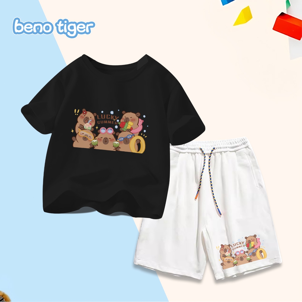 Bộ đồ trẻ em BenoTiger với họa tiết dễ thương - Chất vải cotton mềm mại, thoáng mát, phù hợp với nhiều kích cỡ cho bé.