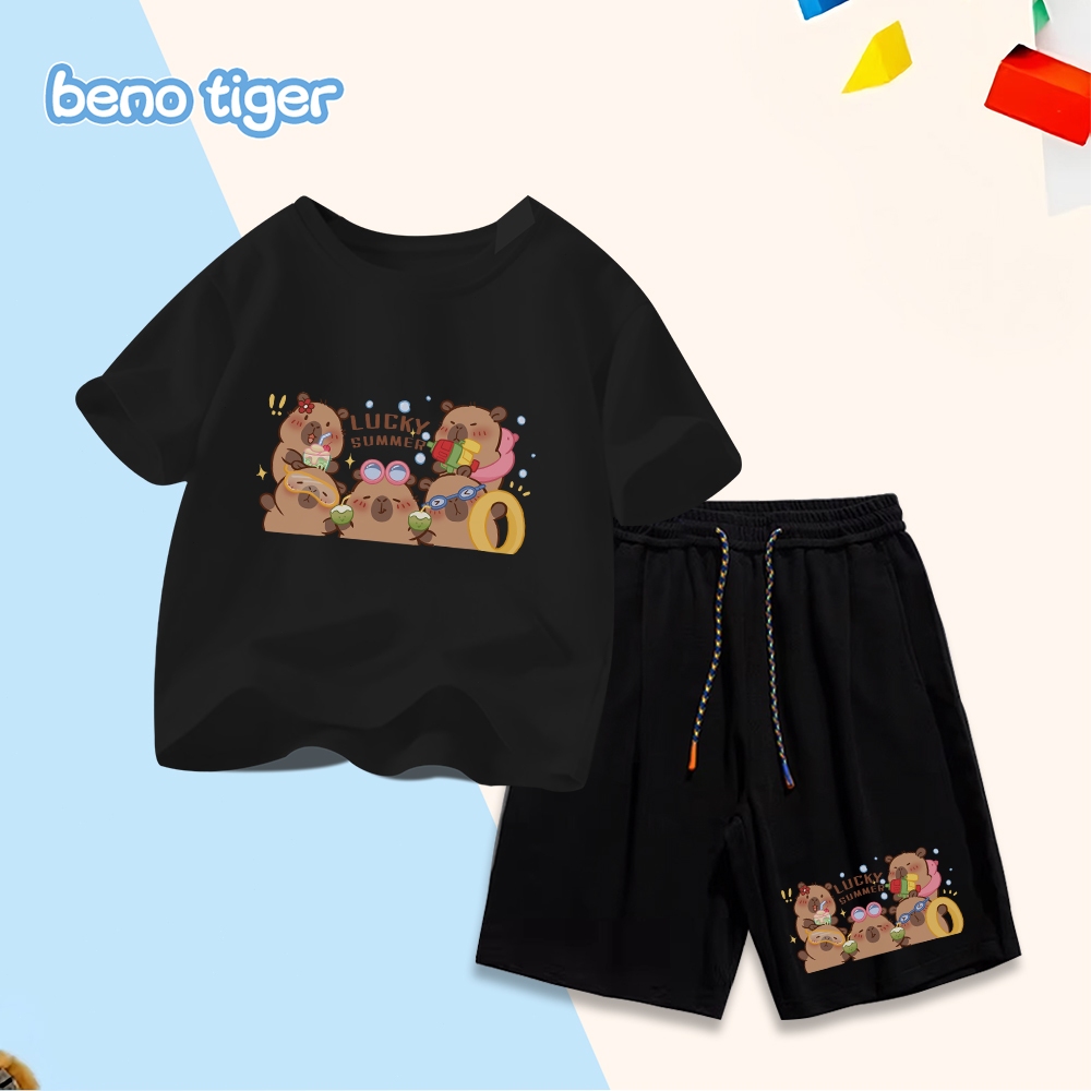 Bộ đồ trẻ em BenoTiger với họa tiết dễ thương - Chất vải cotton mềm mại, thoáng mát, phù hợp với nhiều kích cỡ cho bé.