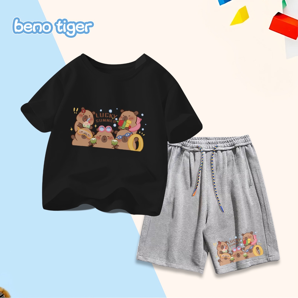 Bộ đồ trẻ em BenoTiger với họa tiết dễ thương - Chất vải cotton mềm mại, thoáng mát, phù hợp với nhiều kích cỡ cho bé.