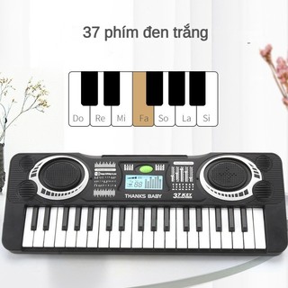Đàn Piano điện tử trẻ em có micrô 37 phím Phím đàn Piano giả, nhạc đa chức năng enl