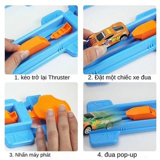 Mô hình đường đua HotWheel - Bộ xe đồ chơi lắp ráp 18 chi tiết đường đua ô tô siêu tốc độ, giải trí cho bé MasterKids