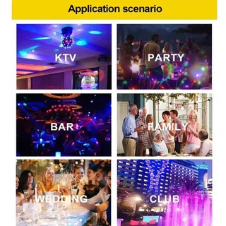 Mini Xoay Ma Thuật Bóng Đèn E27 RGB Chiếu Đèn Tiệc DJ Disco Bóng Đèn Cho Tiệc Gia Đình KTV Thanh Sân Khấu Chiếu Sáng Đám Cưới
