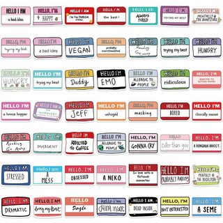 Bộ 50 Hello I Am Graffiti Dán Cụm Từ DIY Chai Hành Lý Đàn Guitar Laptop Miếng Dán Chống Thấm Nước