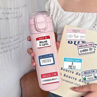 Bộ 50 Hello I Am Graffiti Dán Cụm Từ DIY Chai Hành Lý Đàn Guitar Laptop Miếng Dán Chống Thấm Nước