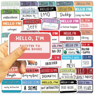 Bộ 50 Hello I Am Graffiti Dán Cụm Từ DIY Chai Hành Lý Đàn Guitar Laptop Miếng Dán Chống Thấm Nước