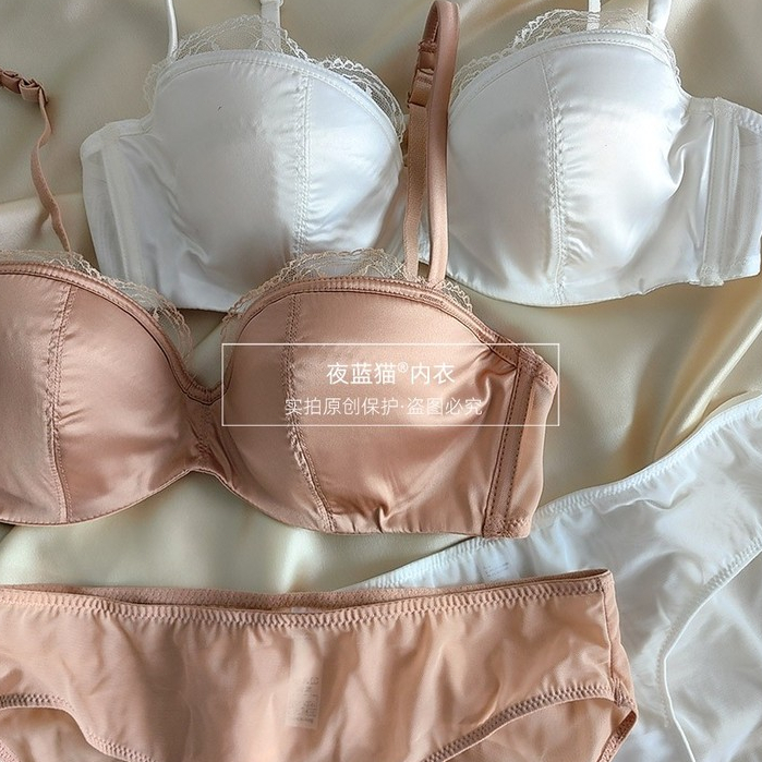 Bộ đồ lót ren trắng nửa cốc mỏng gợi cảm kiểu Pháp