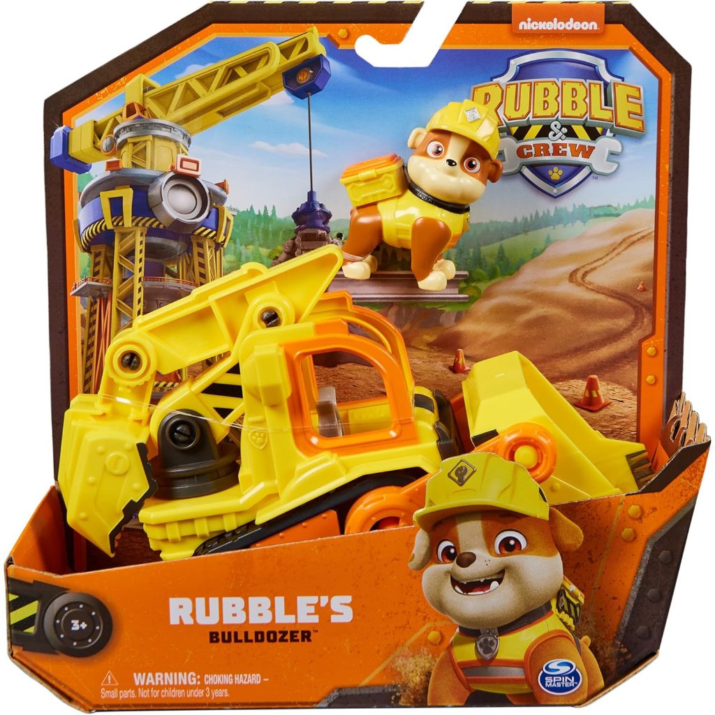 Rubble & Crew, Xe tải đồ chơi xe ủi đất của Rubble với các bộ phận di chuyển và nhân vật hành động sưu tập