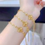 Lắc tay titan cao cấp không gỉ mạ vàng 18k mặt cỏ 4 lá chạm khắc lấp lánh thiết kế trẻ trung