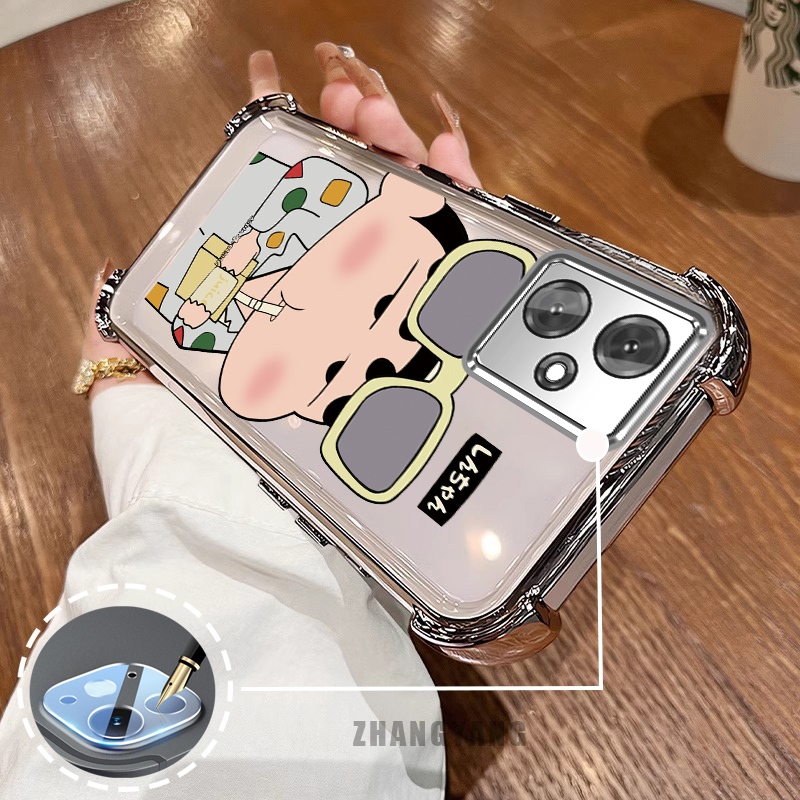 Ốp Lưng Cho OPPO A3X A3 Vỏ Điện Thoại Mạ Điện Thẩm Mỹ Hoạt Hình anime Thiết Kế Mới Họa Tiết TPU Bốn Góc Chống Rơi Mềm