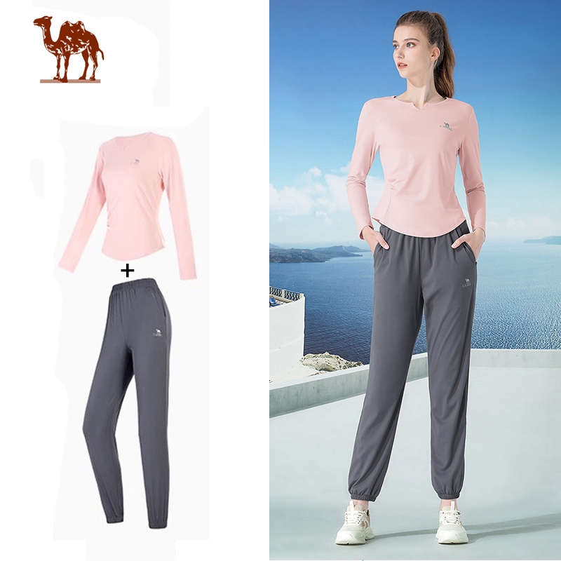 Ảnh CAMEL CROWN Yoga Suit Mùa Thu Sáng Chạy Bộ Thể Thao Ngoài Trời Slim Fit Ấm Áp Thể Dục Tay Dài 1