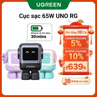 UGREEN Củ sạc nhanh Nexode Robot UGREEN Uno 30W 65W Cho iPhone 16 Pro max | Công nghệ GaN Củ Sạc sb c mini Công nghệ PD3.0/QC4.0/PPS Cho iphone 15/14 / 14 pro max / macbook air / ipad pro / ipad mini