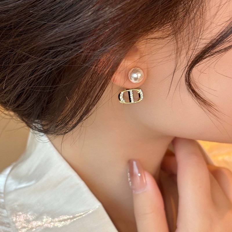 Bông tai ngọc trai Pháp dành cho nữ niche khí chất độc đáo đinh tán nhẹ nhàng sang trọng bông tai thời trang cao cấp