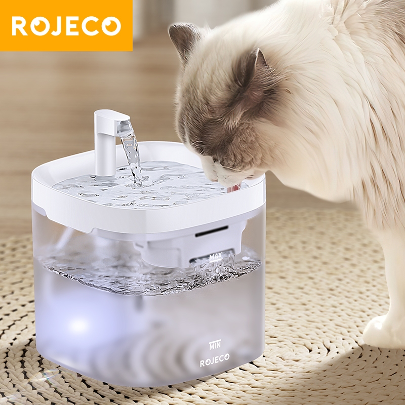 Rojeco 1.5L Pet Cat Water Fountain Máy bơm siêu yên tĩnh Đài phun nước uống tự động cho thú cưng