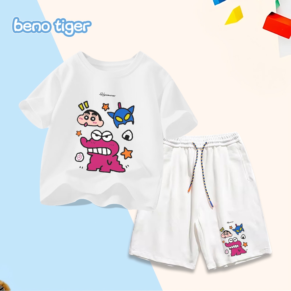 Bộ đồ trẻ em BenoTiger với họa tiết dễ thương - Chất vải cotton mềm mại, thoáng mát, phù hợp với nhiều kích cỡ cho bé.