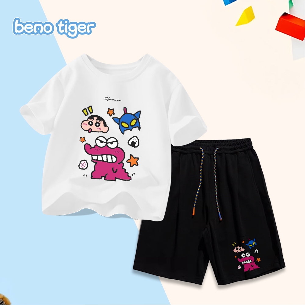 Bộ đồ trẻ em BenoTiger với họa tiết dễ thương - Chất vải cotton mềm mại, thoáng mát, phù hợp với nhiều kích cỡ cho bé.