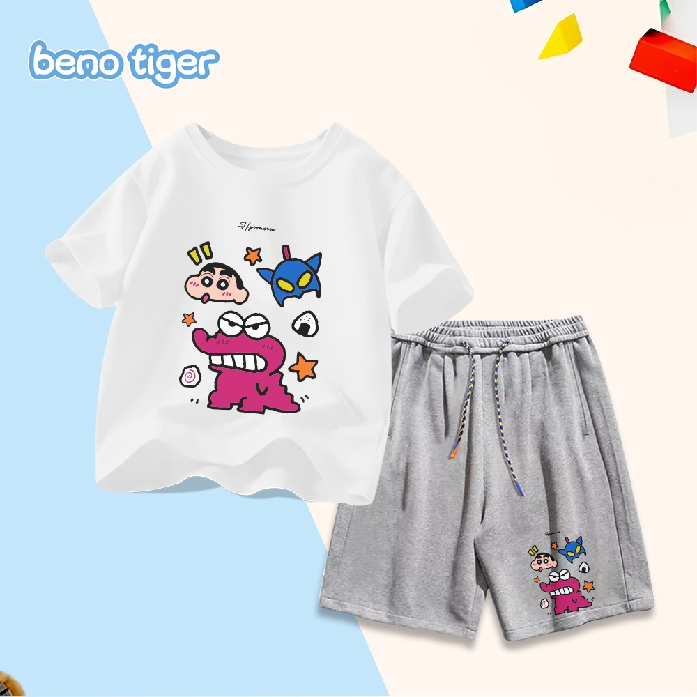 Bộ đồ trẻ em BenoTiger với họa tiết dễ thương - Chất vải cotton mềm mại, thoáng mát, phù hợp với nhiều kích cỡ cho bé.