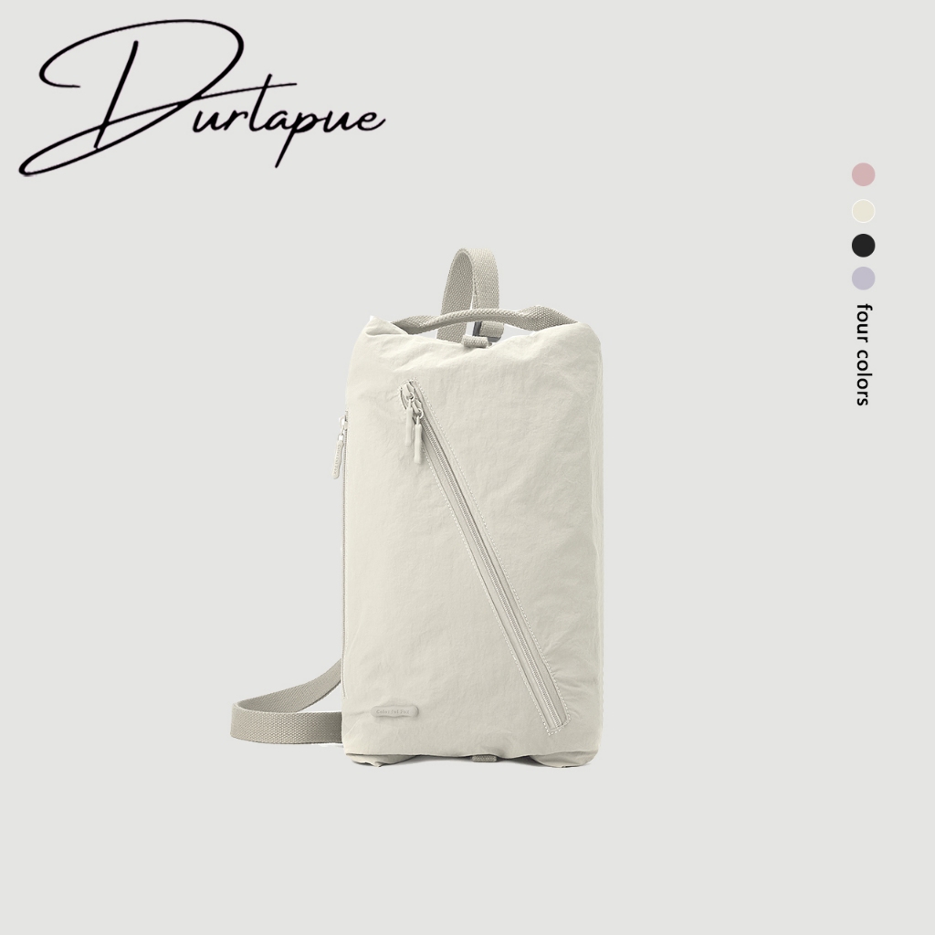 [Durlapue] Túi xách unisex đa năng thời trang, túi du lịch giản dị và nhẹ, túi vải dung tích lớn hình trụ, chất liệu dù chống nước