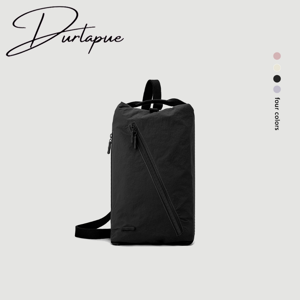 [Durlapue] Túi xách unisex đa năng thời trang, túi du lịch giản dị và nhẹ, túi vải dung tích lớn hình trụ, chất liệu dù chống nước