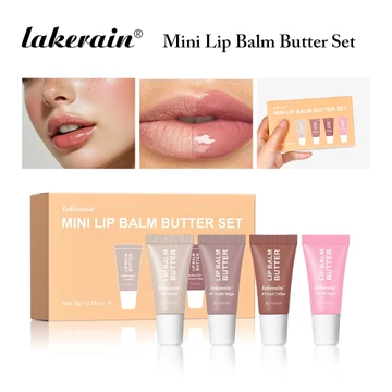 Set son dưỡng bơ mini, dưỡng ẩm, mềm môi, ngừa nứt nẻ Lakerain 4 màu/set