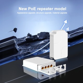 Bộ lặp PoE chống nước 4 cổng 100 / 1000Mbps Bộ mở rộng PoE công tắc mạng 1 đến 3 cho IPC / NVR