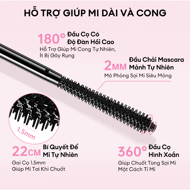 Ảnh Mascara COLORKEY Hỗ Trợ Giúp Mi Dài Và Tơi, Tạo Cảm Giác Tự Nhiên, Nhanh Khô, Không Lem Trôi 3