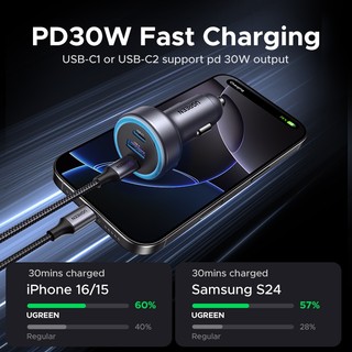 UGREEN Sạc Xe Hơi PD30W USB C Sạc Nhanh Cho iPhone 17 Pro Max Sạc Nhanh Cho Điện Thoại Di Động USB C Sạc Xe Hơi