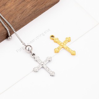 Thép không gỉ 18k Vàng Chữ Thập Mặt Dây Chuyền Tự Làm Trang Sức Vòng Tay Vòng Cổ Phụ Kiện Retro Quyến Rũ