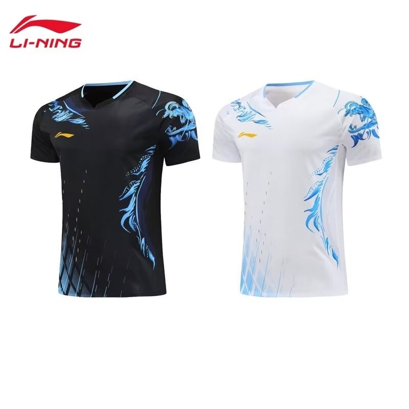 Áo sơ mi cầu lông Li Ning mới dành cho nam và nữ, quần áo thi đấu đội tuyển quốc gia thoáng khí khô nhanh