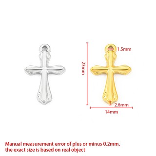 Mặt dây chuyền chữ thập ba chiều bằng thép không gỉ 18K Gold Charms diy Phụ kiện trang sức Vật liệu làm bằng tay