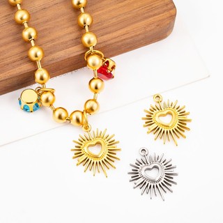 Đánh Bóng Thép Không Gỉ Vàng 18k Rỗng Tình Yêu Mặt Dây Chuyền Tự Làm Trang Sức Retro Trái Tim Quyến Rũ Phụ Kiện