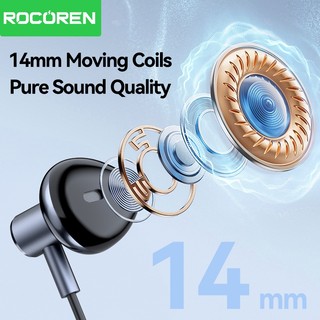 Tai nghe có dây bán trong tai Rocoren Type-C có micrô HD và điều khiển âm lượng cho điện thoại / máy tính xách tay Android