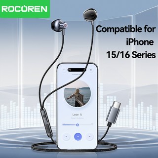 Tai nghe có dây bán trong tai Rocoren Type-C có micrô HD và điều khiển âm lượng cho điện thoại / máy tính xách tay Android
