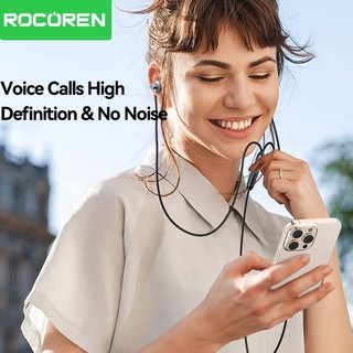 Tai nghe có dây bán trong tai Rocoren Type-C có micrô HD và điều khiển âm lượng cho điện thoại / máy tính xách tay Android