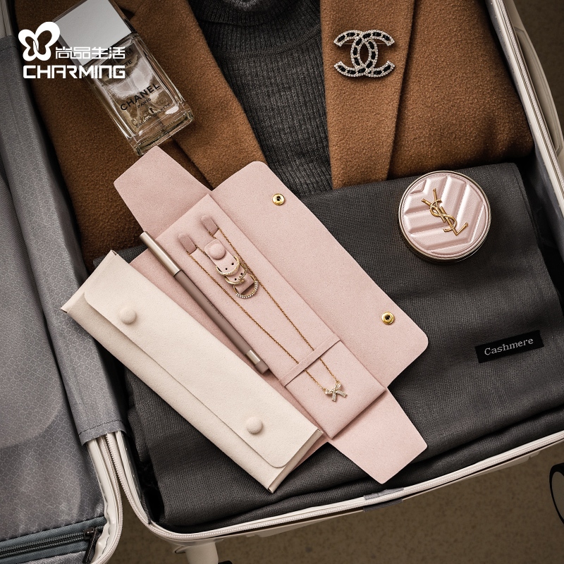 Casegrace Vòng Cổ Túi Du Lịch Trang Sức Tổ Chức Có Chụp Phù Dâu Quà Tặng Cho Đám Cưới Vòng Cổ Túi Đựng Đồ Trang Sức Microfiber Túi Bảo Quản Vòng Cổ Cho Nữ Cô Gái