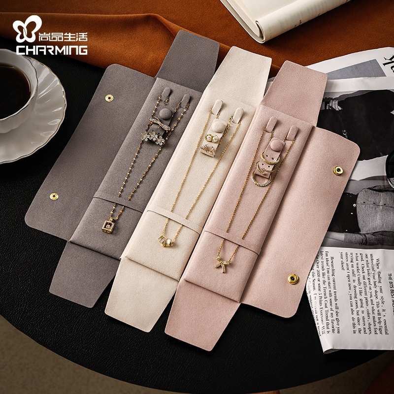 Casegrace Vòng Cổ Túi Du Lịch Trang Sức Tổ Chức Có Chụp Phù Dâu Quà Tặng Cho Đám Cưới Vòng Cổ Túi Đựng Đồ Trang Sức Microfiber Túi Bảo Quản Vòng Cổ Cho Nữ Cô Gái