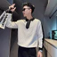 YHTN áo polo sweater dài tay nam trắng mùa đông cho sweater có cổ boy phố nỉ sưeater dài tay phông thu cổ cao local brand thun swt hàn quốc hoodie bigsize big size tròn dữ nhiệt bộ giữ ao lót lông